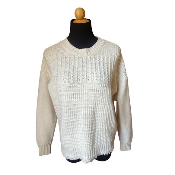 Madewel Stitchmix Pullover Sweater Top Ivory Size M G9617 MSRP $98 - Picture 5 of 11